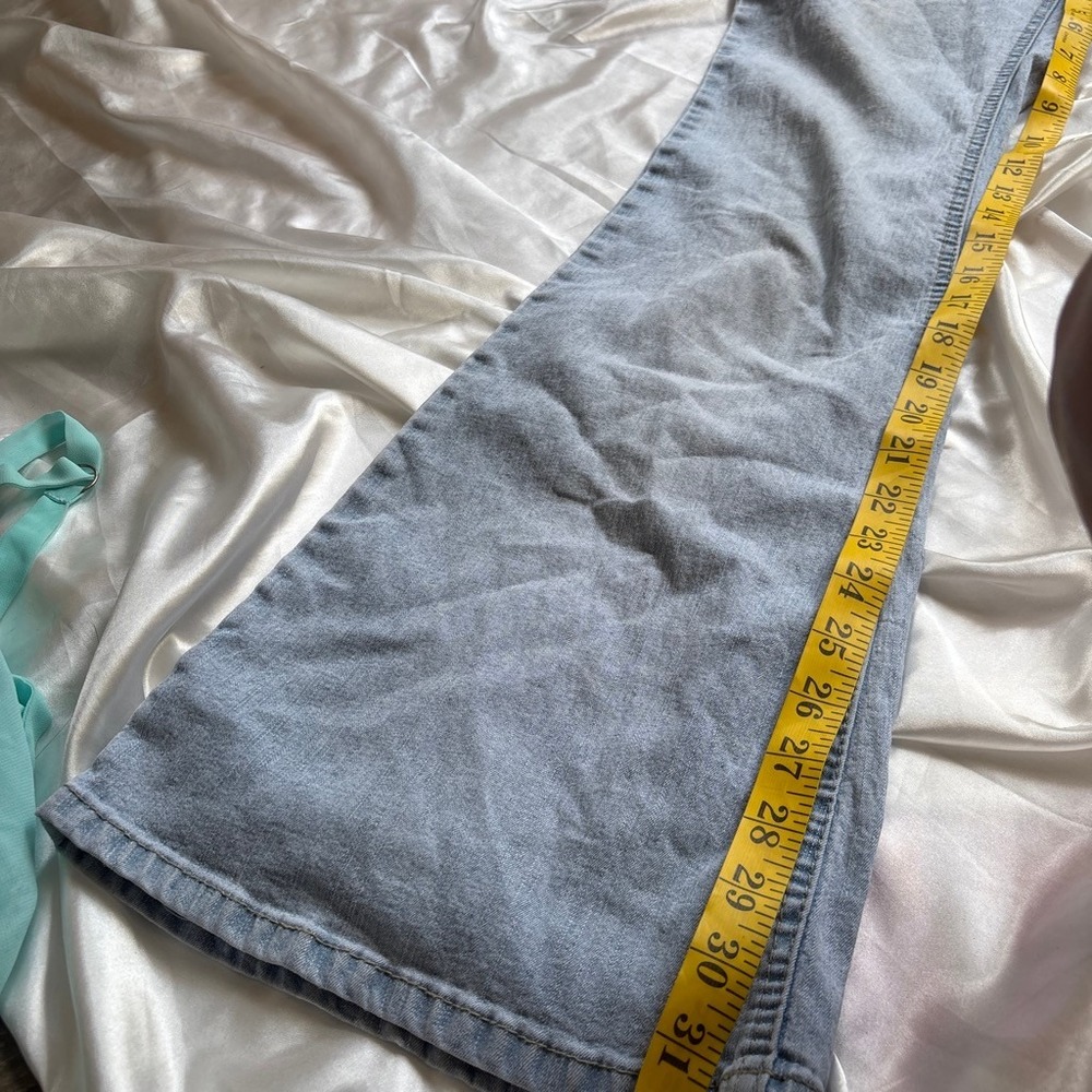 y2k vintage Angels Flare Jeans Light Blue Low Rise Triple Button 9 - Picture 7 of 7
